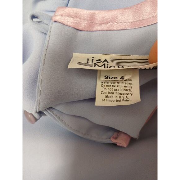 Vintage 60s Baby Blue Elegant Dress Sz 4P Church Lady Minimalist Modest Theatre - Picture 13 of 15